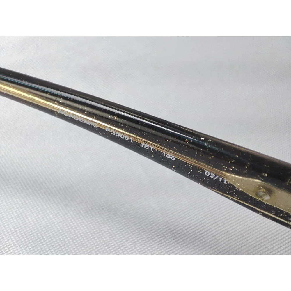 Bebe Academic BB5601 Jet Black Gold Glitter Women Eyeglass Frames 135